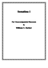 Sonatina I for Unaccompanied Bassoon